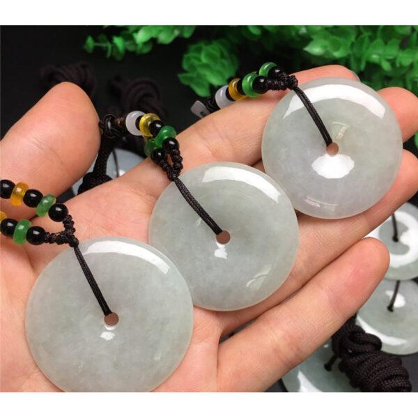 rondelle shape icy jadeite charm necklace, jade necklace - Image 4