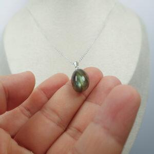 labradorite necklace, colorful light necklace, sterling silver necklace, oval gemstone necklace, diy necklace