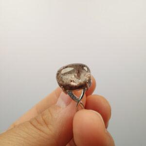 colorful phantom quartz ring, copper ring, oval gemstone ring, diy ring, adjustable ring