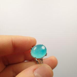 amazonite ring, copper ring, oval gemstone ring, blue ring, diy ring, adjustable ring