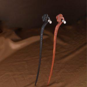 S925 Silver Floral Freshwater Pearl Pendant Sandalwood Hairpin